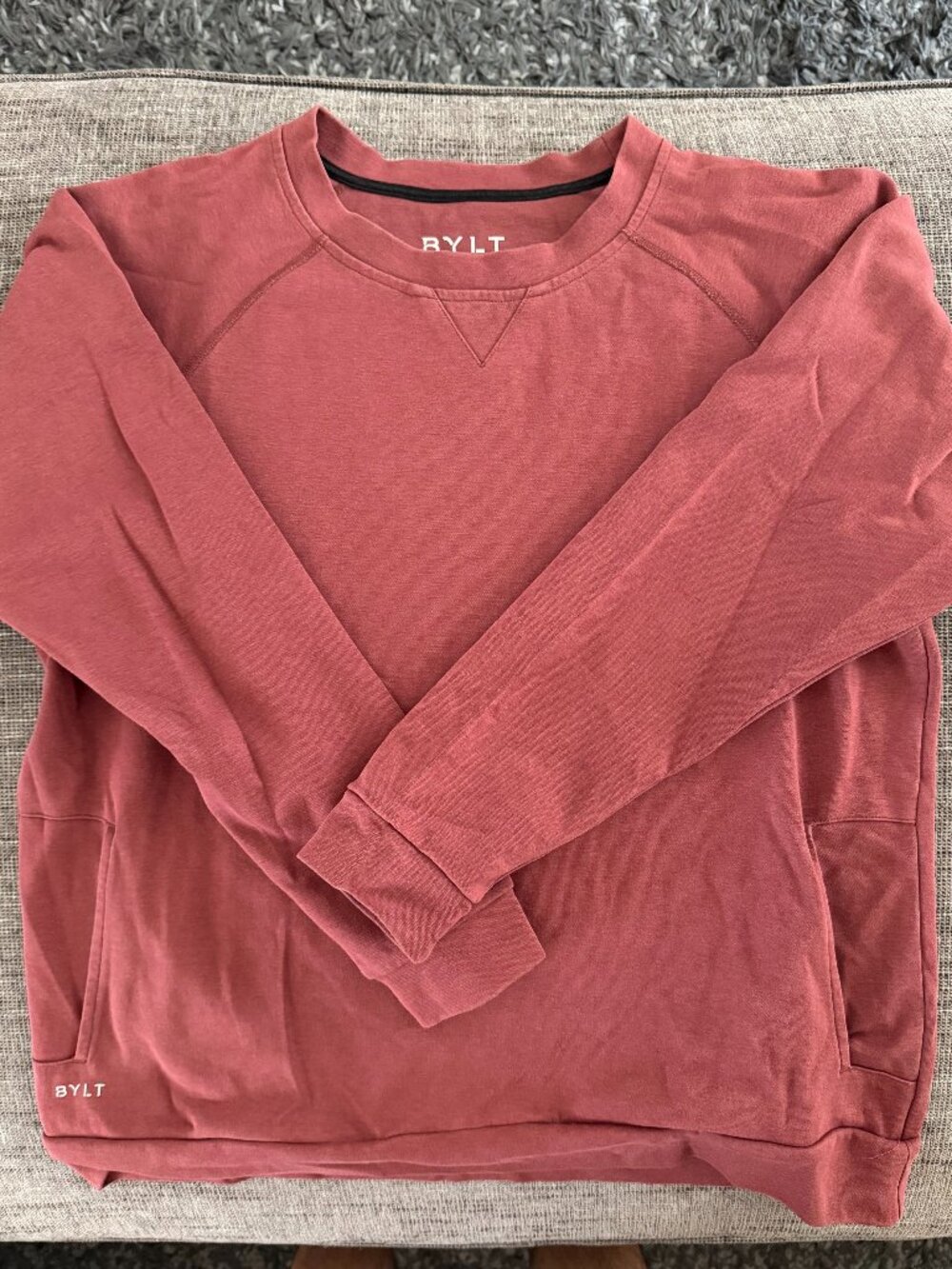 BYLT Basics Premium Crewneck Sweatshirt Brick Color - Men's Size Medium M